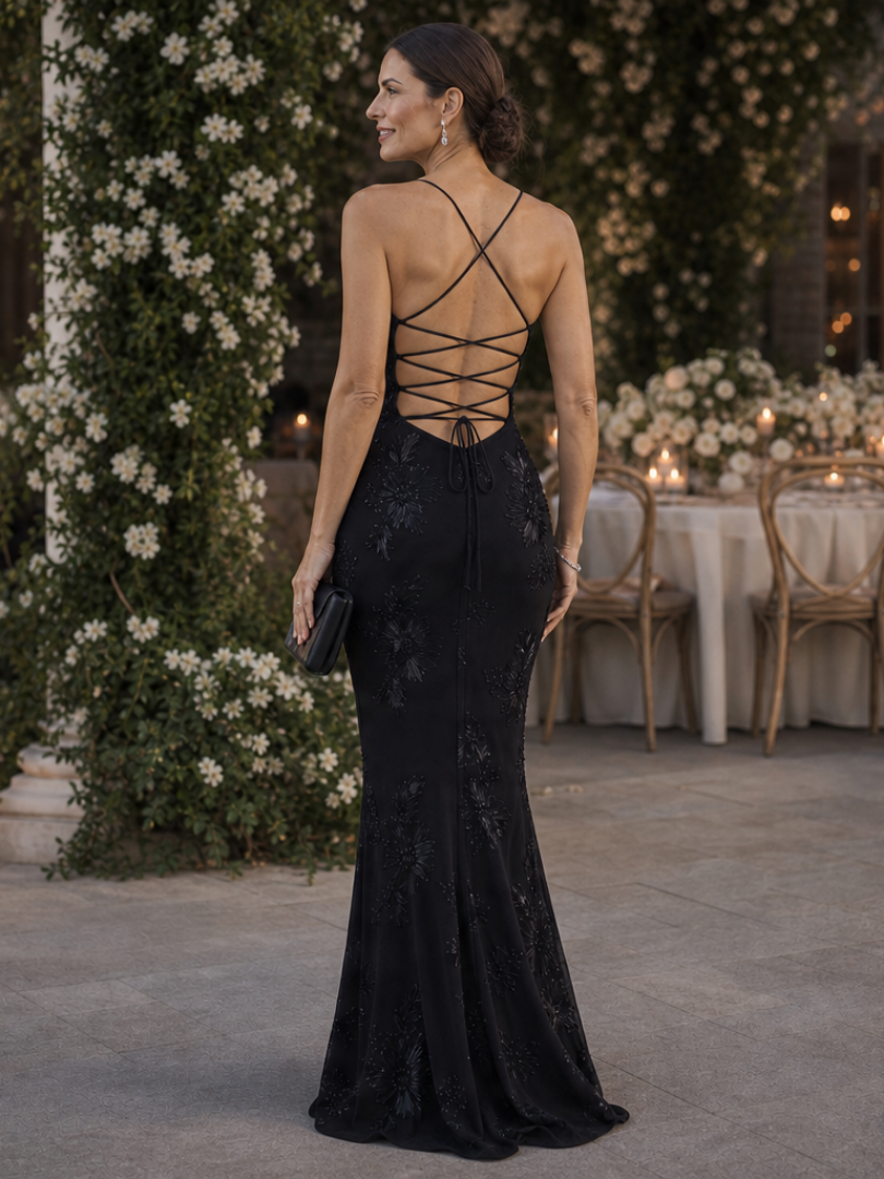 Talialette | Spaghetti Strap Corset Bodice Maxi Dress