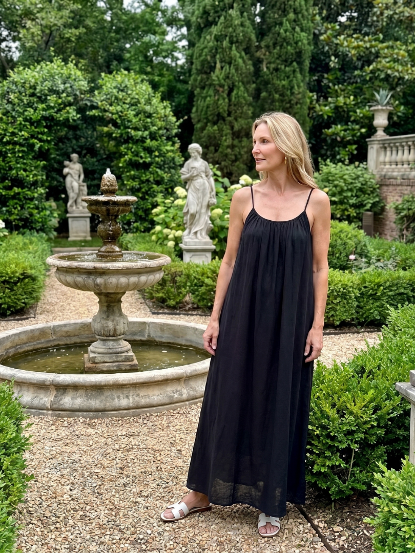 Lunine | Gathered Neckline Silhouette Loose Lounge Dress