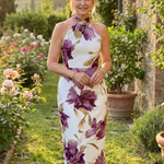 Mirlette | Halter Neck Floral Print Midi Dress