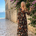 Tovawyn | Floral Print Long Sleeve Tiered Maxi Dress