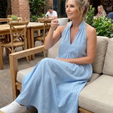 Elibelle | Halter Neck Relaxed Flowing Silhouette Midi Dress