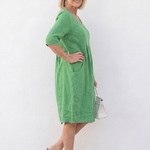 Linnthea | Gathered Front Half Sleeve Knee Length Dress