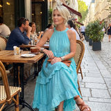 Vidassa | Tiered Ruffle Halter Maxi Dress
