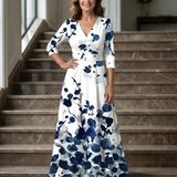 Liasette | Cross Wrap Neck Midi Dress