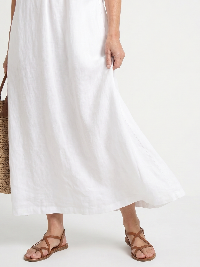Briabeth | Ruffle Trim Sleeveless Neck Midi Dress