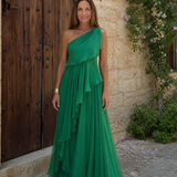 Vidalette | One Shoulder Ruffle Maxi Dress