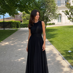 Hiladra | Sleeveless Gathered Waist Midi Dress