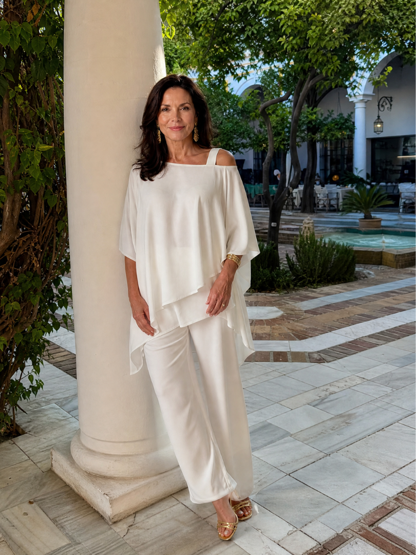 Taliadra | Layered Asymmetrical Two Piece Pant Set