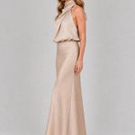 Taliana | Sleeveless Draped Neck Midi Dress