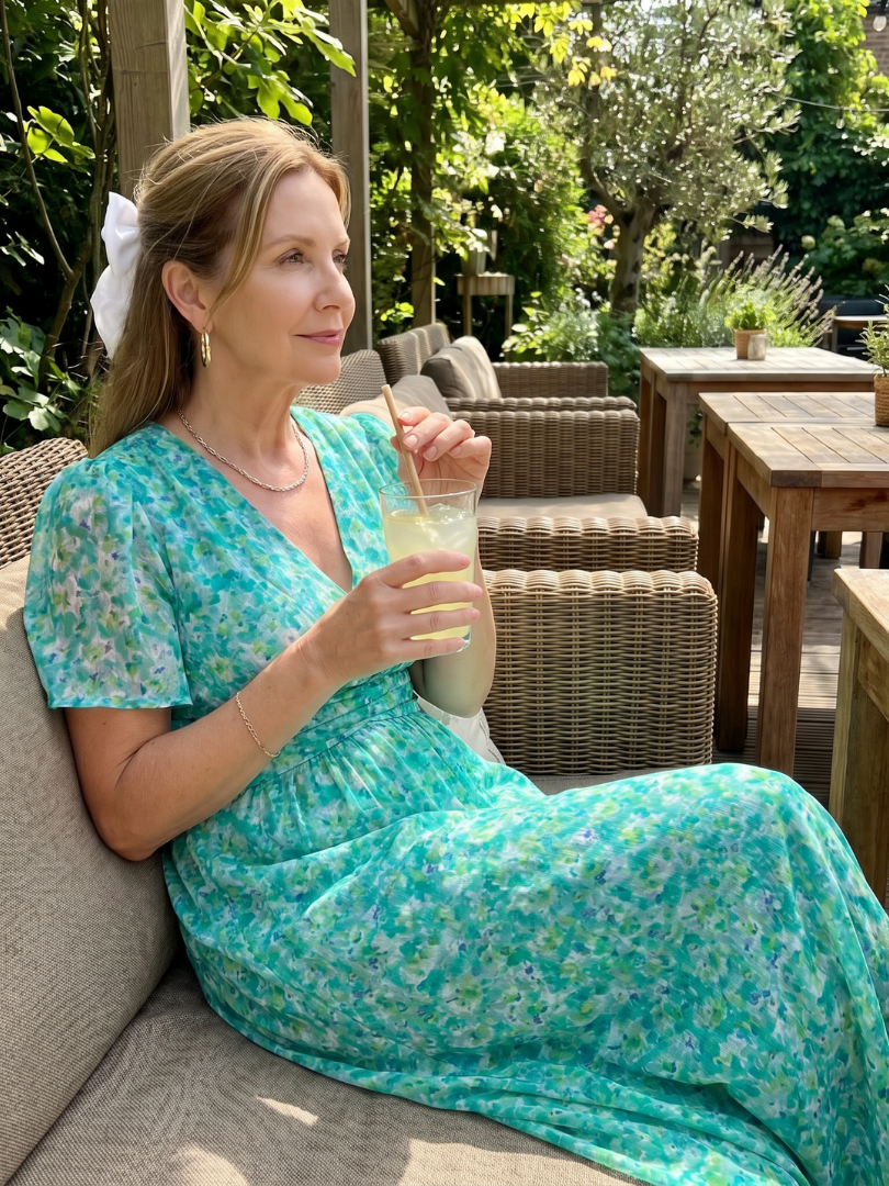 Mirawynne | Short Sleeve Ditsy Floral Print Midi Dress