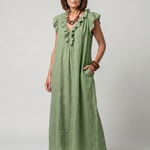 Temrose | Sleeveless Ruffle Trim Midi Dress