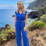 Maelette | Simple V Neck Strap Short Top Wide-leg Pants Sets