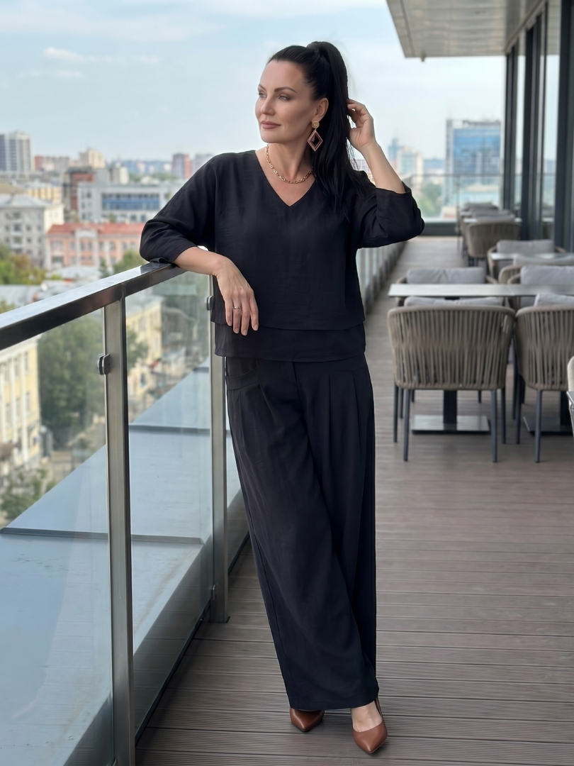 Callia | Layered Top Wide Leg Set