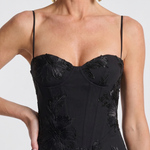 Casmae | Embroidered Strap Fitted Maxi Dress