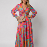 Tovawyn | Floral Print Long Sleeve Tiered Maxi Dress