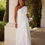 Vidalette | One Shoulder Ruffle Maxi Dress