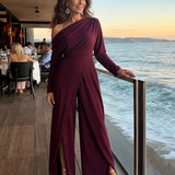Linnssa | One Shoulder Wide Leg Jumpsuit