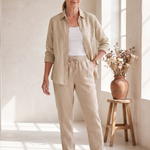 Elisette | Long Sleeve Shirt Tapered Pants Set