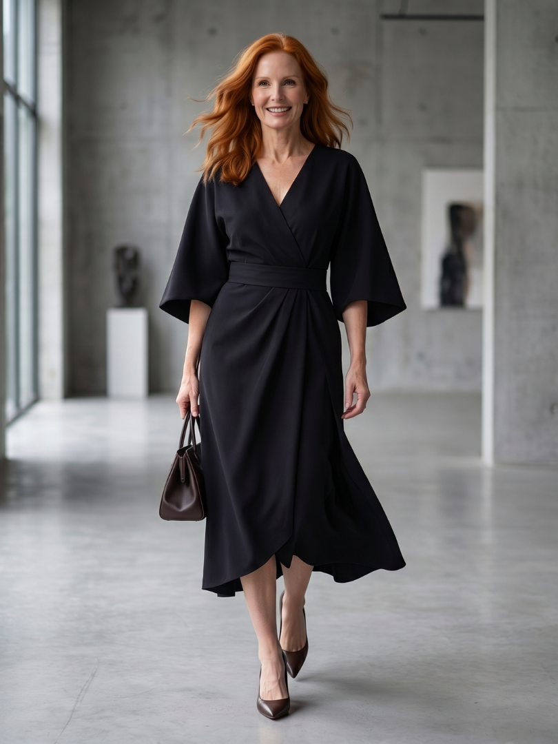 Dorsette | Sculpted Waist Panel Midi Dress