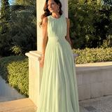 Hiladra | Sleeveless Gathered Waist Midi Dress
