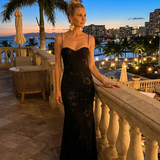 Casmae | Embroidered Strap Fitted Maxi Dress