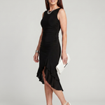 Brila | Sleeveless Fitted Ruched Texture Midi Dress