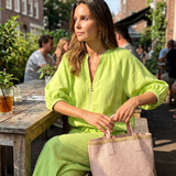 Halrin | Zip Front Blouson Top Wide Leg Set