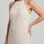 Vesette | Textured Fringe Fitted Silhouette Maxi Dress