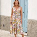 Dalrose | Sleeveless Floral V Neck Midi Dress