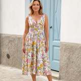 Dalrose | Sleeveless Floral V Neck Midi Dress