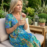 Daldra | Flutter Sleeve Gathered Waist Floral Print Midi Dress