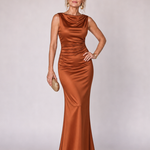 Talette | Sleeveless Boat Neck Fitted Maxi Dress