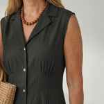 Tesbeth | Stack Button Midi Dress