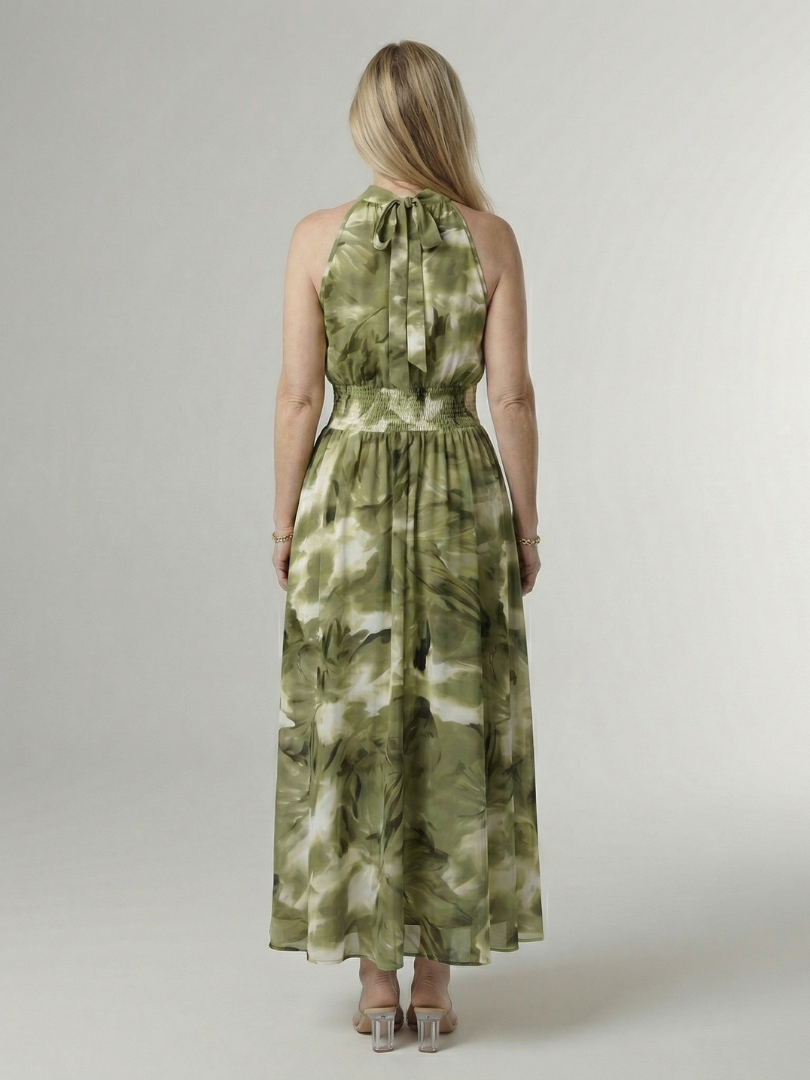 Penlora | Gathered Halter Midi Dress