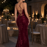 Talialette | Spaghetti Strap Corset Bodice Maxi Dress