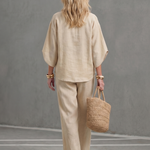 Frebeth | Button Front Relaxed Tunic Trouser Set