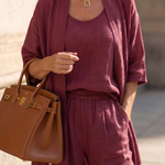 Theassa | Three Piece Relaxed Top Pant Set