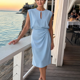 Callala | Draped Keyhole Midi Dress