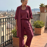 Theassa | Three Piece Relaxed Top Pant Set