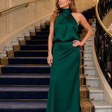 Taliana | Sleeveless Draped Neck Midi Dress