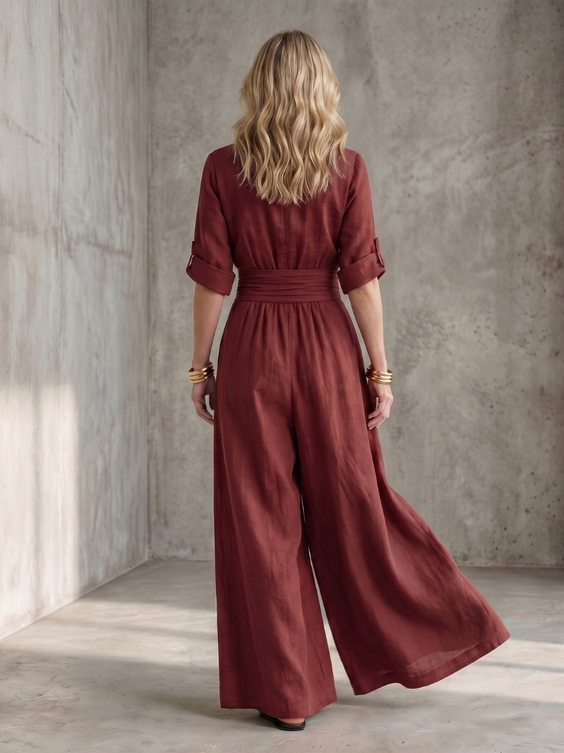 Wrennamae | Cross Front Wide Leg Jumpsuit