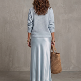 Lunwyn | Bias Fall Satin Skirt Knit Layer Set