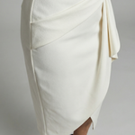Esmenia | Asymmetric Drape Midi Dress