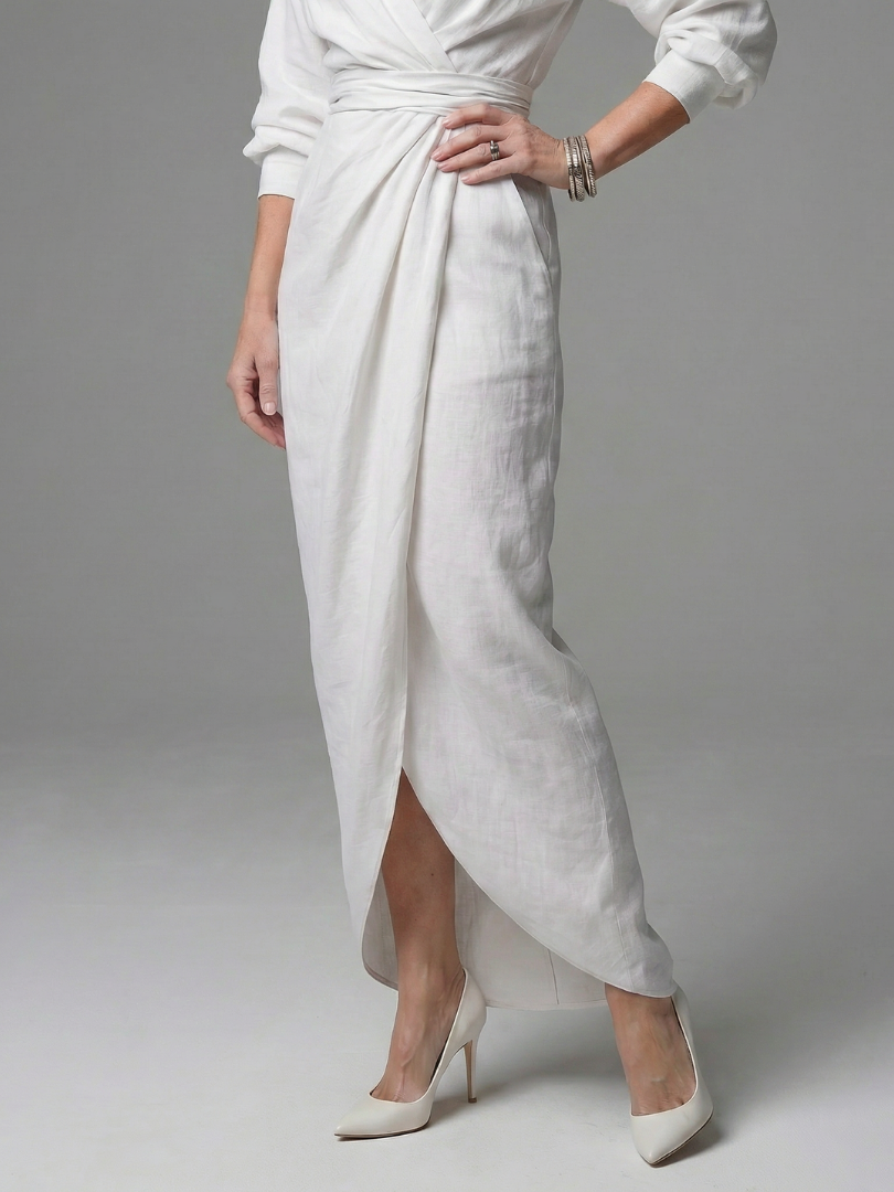 Giandra | Diagonal Drape Maxi Dress
