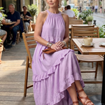 Vidassa | Tiered Ruffle Halter Maxi Dress