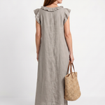 Briabeth | Ruffle Trim Sleeveless Neck Midi Dress