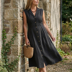 Tesbeth | Stack Button Midi Dress