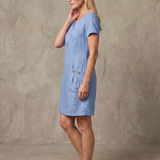 Callabelle | Zip Neck Pocket Detail Knee Length Dress
