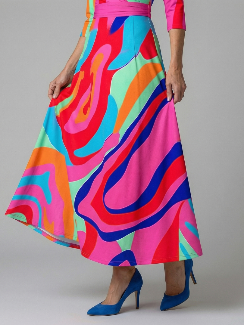 Liasette | Cross Wrap Neck Midi Dress