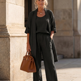 Theassa | Three Piece Relaxed Top Pant Set
